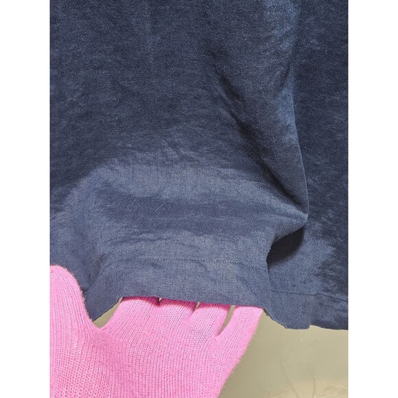 J Jill Womens 3X Navy Blue Top Linen Coastal Tunic Peasant Cottagecore Crochet - Picture 4 of 15